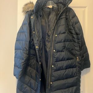 Michael Kors winter navy blue winter coat. Worn only few times. Size xl.